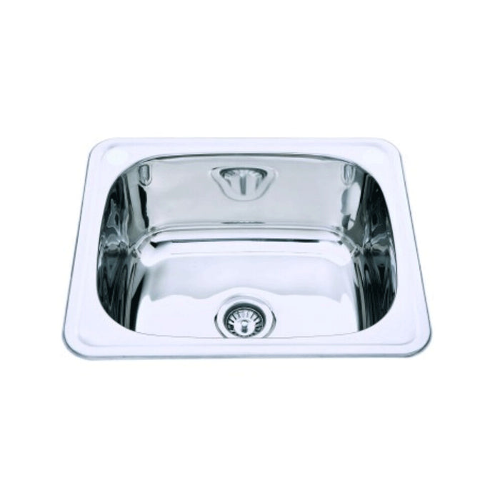 600*500*240mm Roma 304 Stainless Steel Radiused Corner Single Bowl Laundry Sink