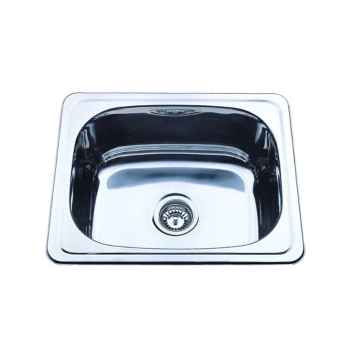555*455*200mm Roma 304 Stainless Steel Radiused Corner Single Bowl Laundry Sink