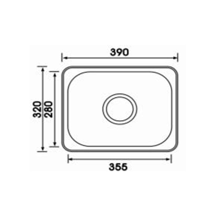 390*320*160mm Roma 304 Stainless Steel Square Single Bowl Under Mount Or Drop In Kitchen Sink