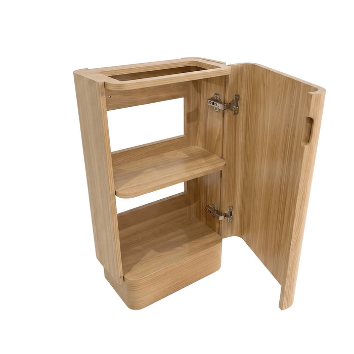 442*251*730mm Otti Maxi Space Saver Woodland Oak Fluted Curved Freestanding Vanity