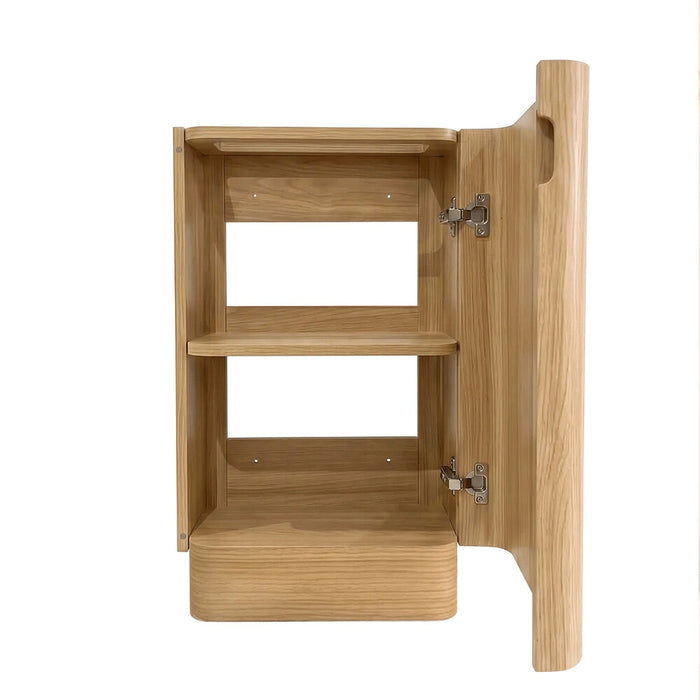 442*251*730mm Otti Maxi Space Saver Woodland Oak Fluted Curved Freestanding Vanity
