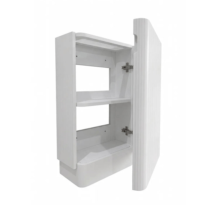 442*251*730mm Otti Maxi Space Saver Matt White Fluted Curved Freestanding Vanity