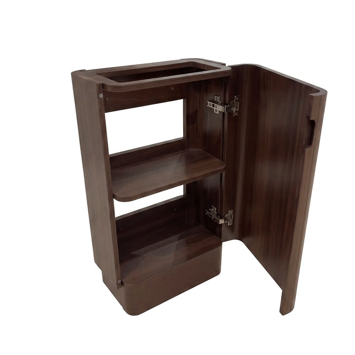 442*251*730mm Otti Maxi Space Saver Sable Walnut Fluted Curved Freestanding Vanity
