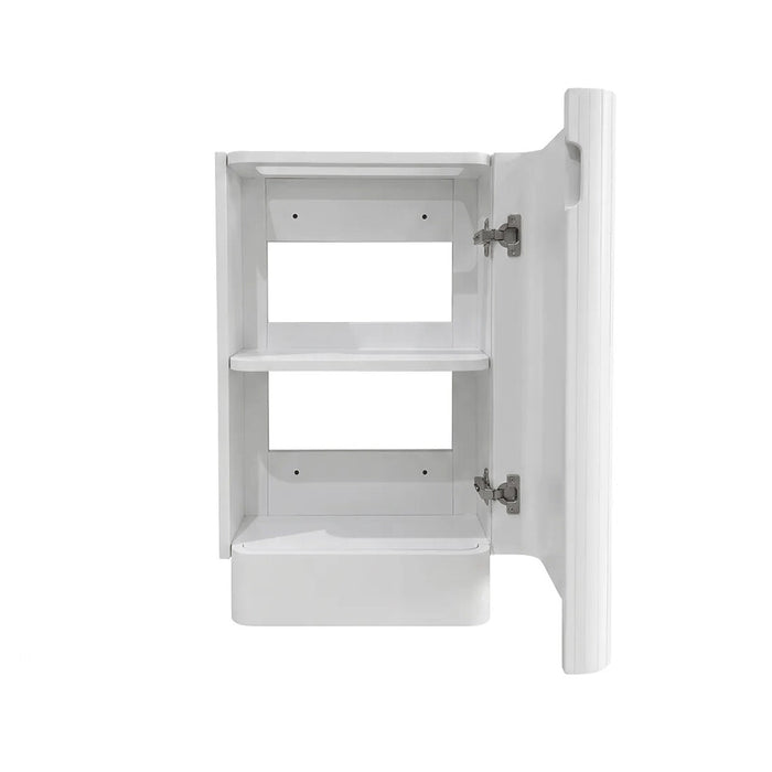 442*251*730mm Otti Maxi Space Saver Matt White Fluted Curved Freestanding Vanity