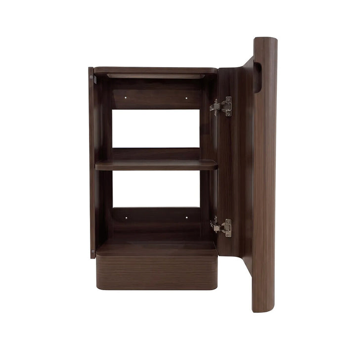 442*251*730mm Otti Maxi Space Saver Sable Walnut Fluted Curved Freestanding Vanity