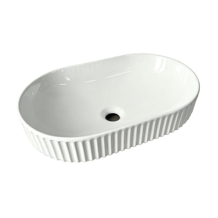 500*330*135mm Infinity Oval Ceramic Fluted Above Counter Basin
