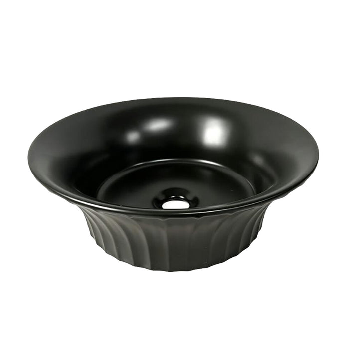 395*395*130mm Infinity Round Ceramic Fluted Above Counter Basin