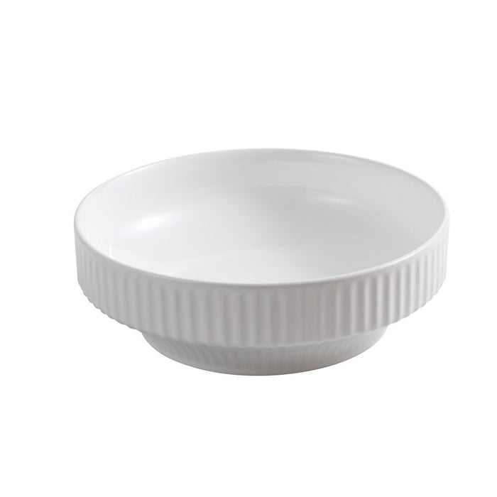 365*365*120mm Infinity Round Ceramic Fluted Above Counter Basin