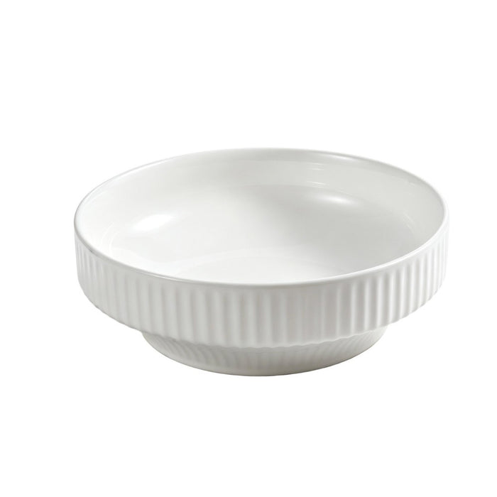 365*365*120mm Infinity Round Ceramic Fluted Above Counter Basin