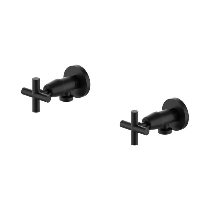 Nero Matt Black Lead Free DZR Brass X Plus Round Washing Machine Stops