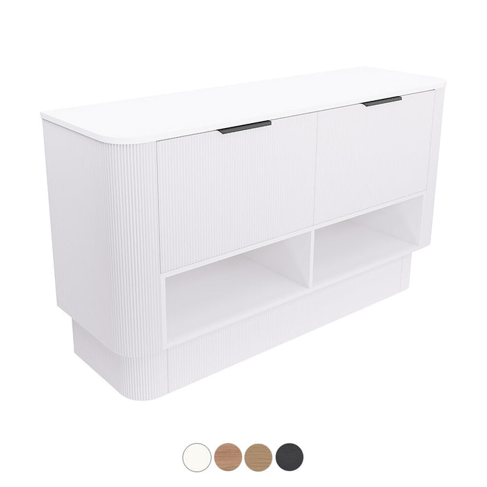750-1800*460*850mm Fienza Margot E0 Board With Open Shelf Fluted Curve Freestanding Vanity