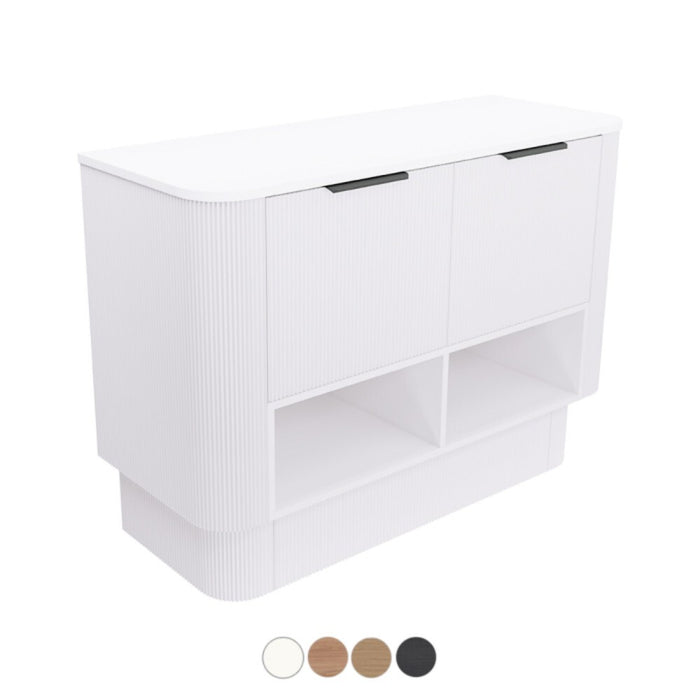 750-1800*460*850mm Fienza Margot E0 Board With Open Shelf Fluted Curve Freestanding Vanity