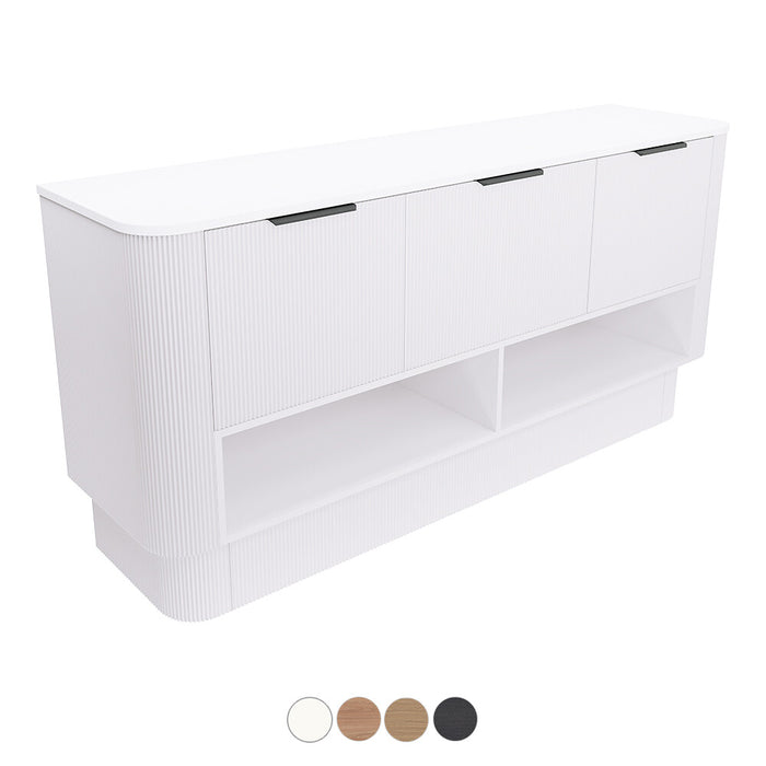 750-1800*460*850mm Fienza Margot E0 Board With Open Shelf Fluted Curve Freestanding Vanity