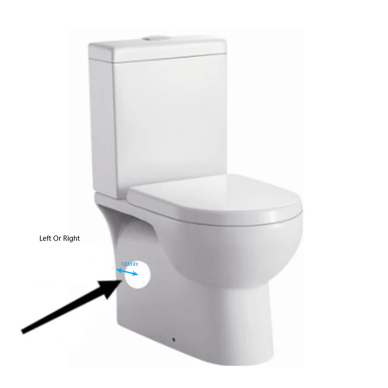665*390*860mm Unicasa Moi Trinity Gloss White Rimless Left/Right Hole Back To Wall Close Couple Skew Toilet