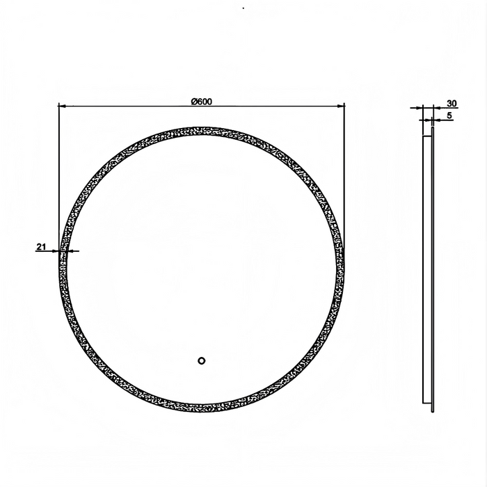 600-800mm Infinity Hamilton Trio-Color & Dimmable Lighting Round Frosted Edge LED Mirror