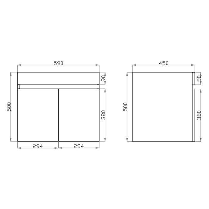 600-1200*500*450mm Poseidon Berge Dark Oak MDF Wall Hung Vanity