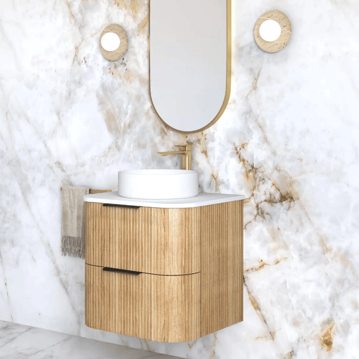 600-1800*490*550mm Otti Havana Woodland Oak Fluted Curve Wall Hung Vanity