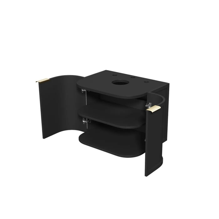 600-1800*452*450mm OTTI Hampshire Stain Black High Moisture Resistant Plywood Curve Wall Hung Vanity