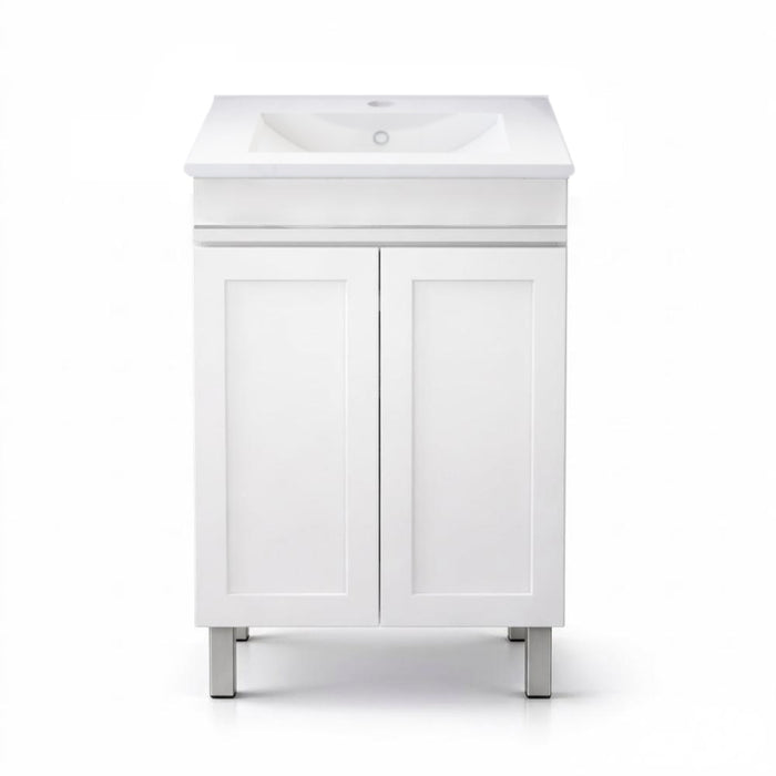 600-1500*450*820mm ABS Miami Matt White Shaker Plywood Freestanding Vanity With Legs
