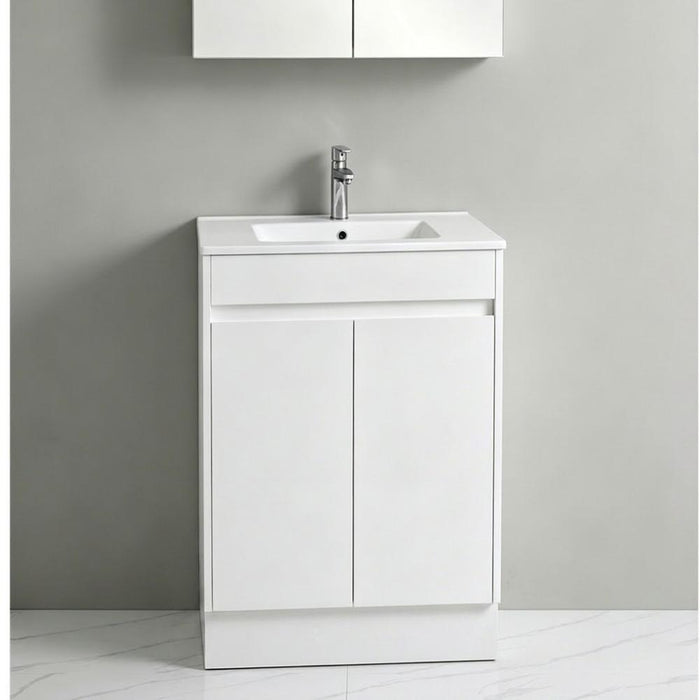 600-750*460*880mm Poseidon Standard With Kickboard PVC Gloss White Freestanding Vanity