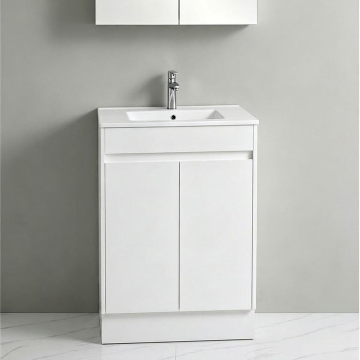 600-750*460*880mm Poseidon Standard With Kickboard PVC Gloss White Freestanding Vanity