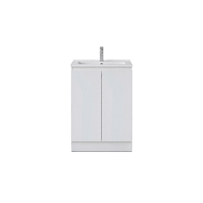 600/750/900*360*860mm Poseidon Nordic Slim White PVC Bathroom Freestanding Vanity
