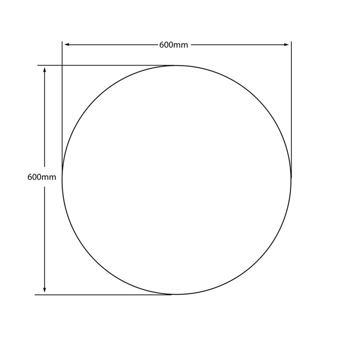 600*600/800*800mm ABS Bevel Edge Copper-free Round Wall Mounted Mirror Only