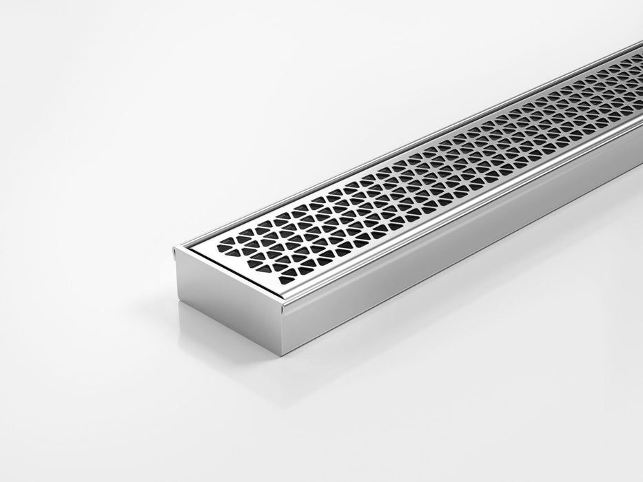 Slimline Linear Drainage system with Marc Newson Design (MND) grate style
