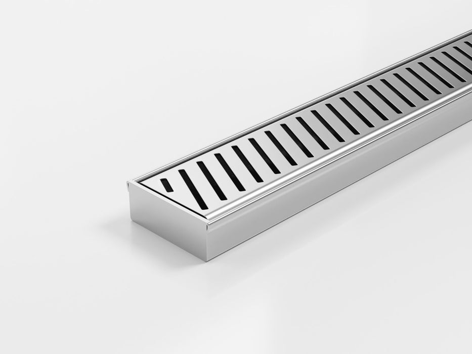 Slimline Linear Drainage system with Punched Angle Slot (PAS) grate style