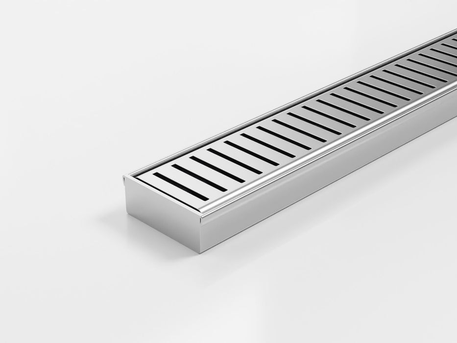 Slimline Linear Drainage system with Punched Perpendicular Slot (PPS) grate style