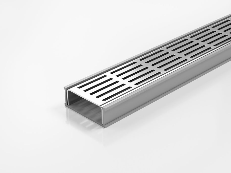 Slimline Linear Drainage system with Punched Slot (PS) grate style
