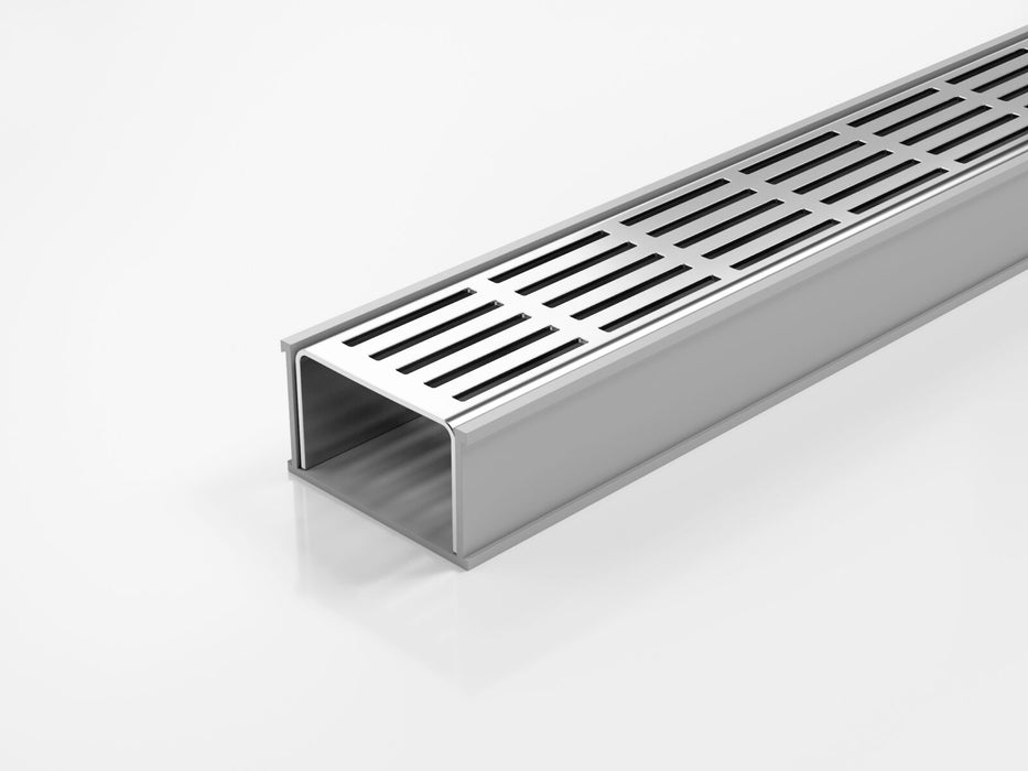 Slimline Linear Drainage system with Punched Slot (PS) grate style