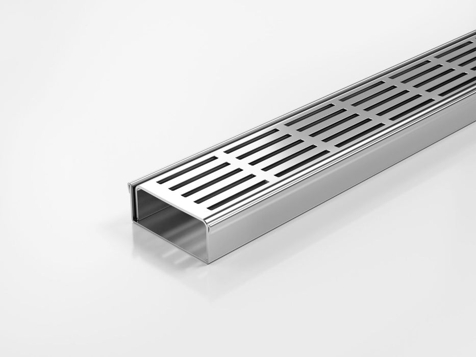Slimline Linear Drainage system with Punched Slot (PS) grate style