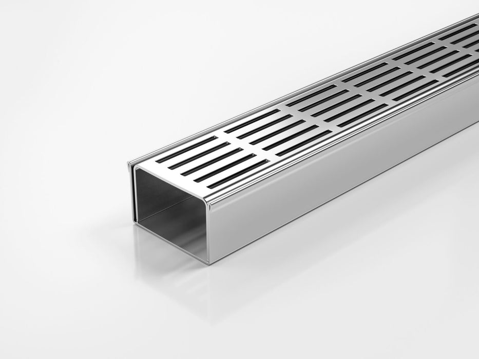 Slimline Linear Drainage system with Punched Slot (PS) grate style