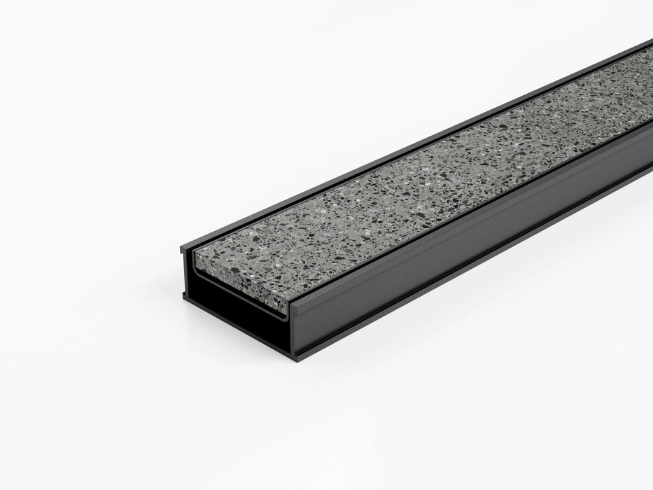 Slimline Linear Drainage system with standard (1.5mm thickness) Tile Insert (Ti) grate style