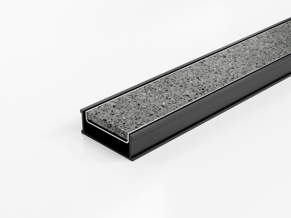 Slimline Linear Drainage system with standard (1.5mm thickness) Tile Insert (Ti) grate style