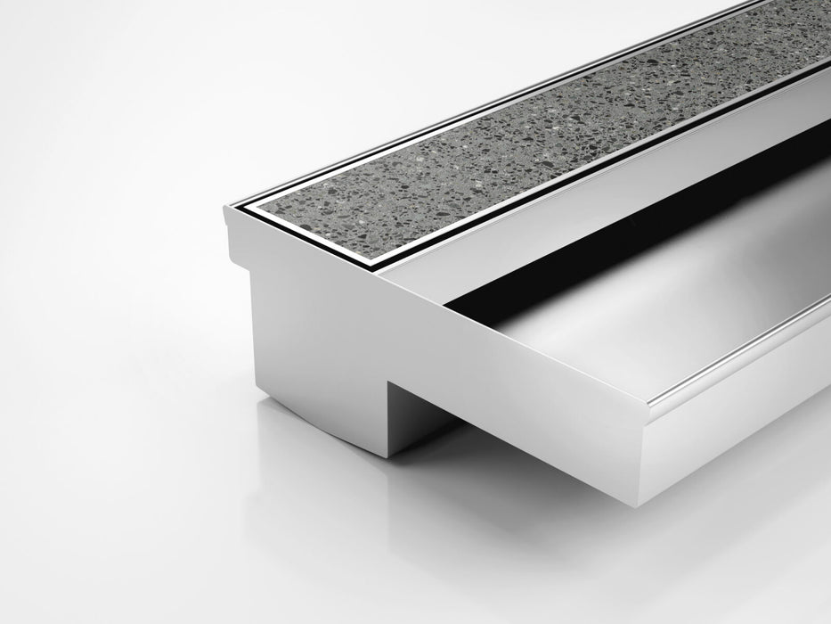 Threshold drainage system for sill only doors with Tile Insert (Ti) grate style