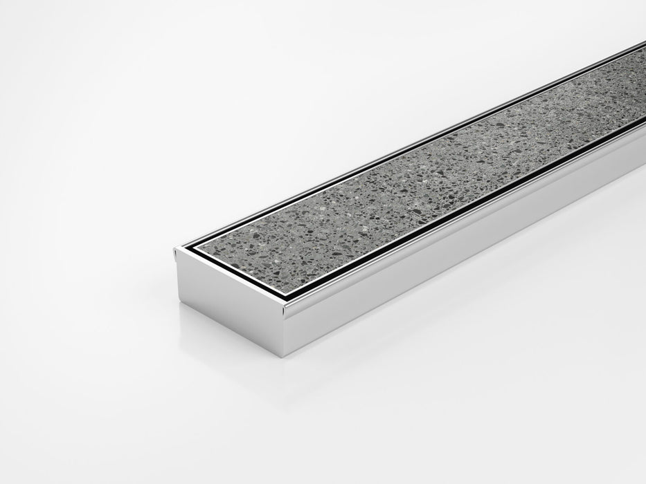 Slimline Linear Drainage system with standard (1.5mm thickness) Tile Insert (Ti) grate style