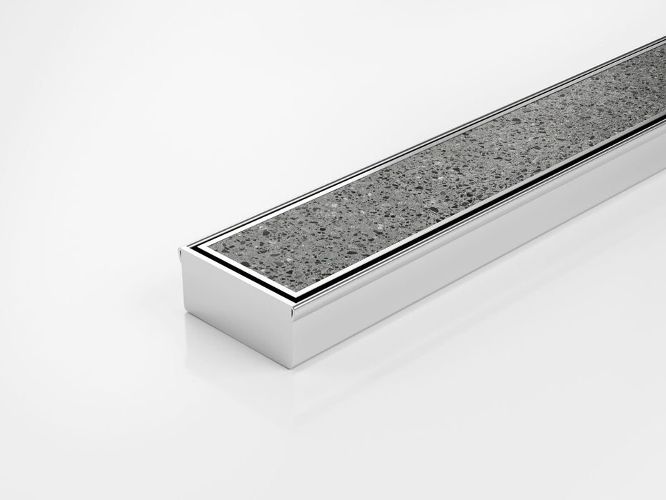 Slimline Linear Drainage system with premium (3mm thickness) Tile Insert (Ti) grate style