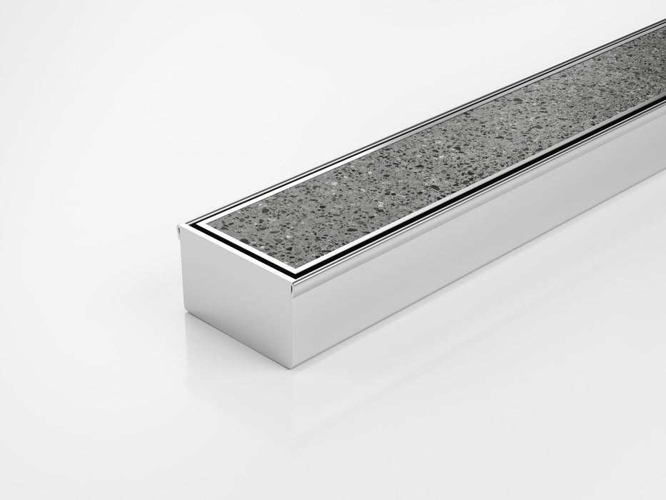 Slimline Linear Drainage system with premium (3mm thickness) Tile Insert (Ti) grate style
