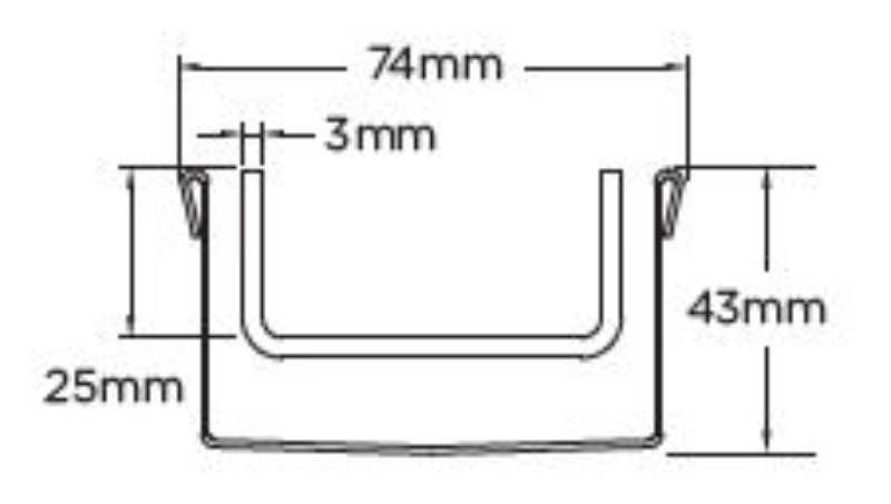 Slimline Linear Drainage system with premium (3mm thickness) Tile Insert (Ti) grate style
