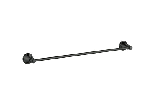 600mm Clasico Brushed Nickel/Matt Black Single Towel Rail - HD reno