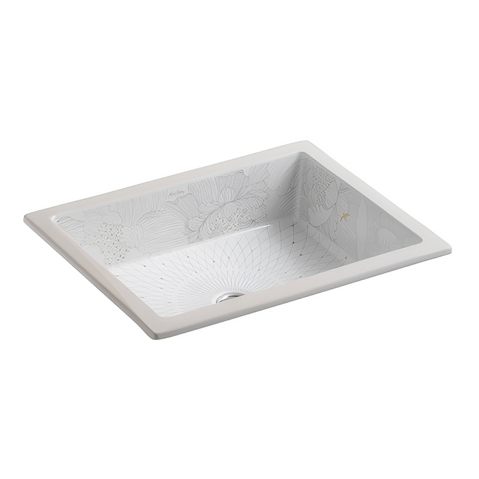 502*397mm KOHLER Rectangle Vitreous China Empress Bouquet Kathryn Undermount Basin