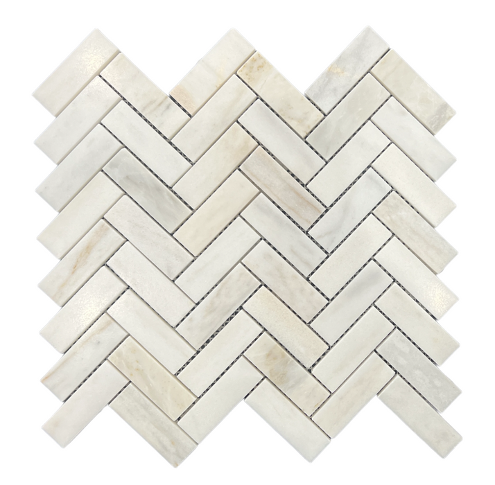 72HERLOH Herringbone Lotus White Honed