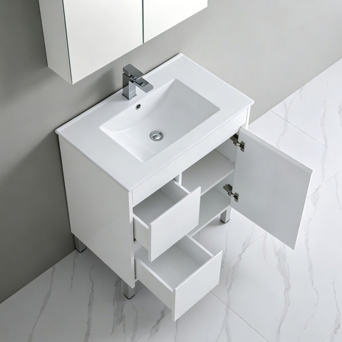 600-750*460*880mm Poseidon Standard With Kickboard PVC Gloss White Freestanding Vanity
