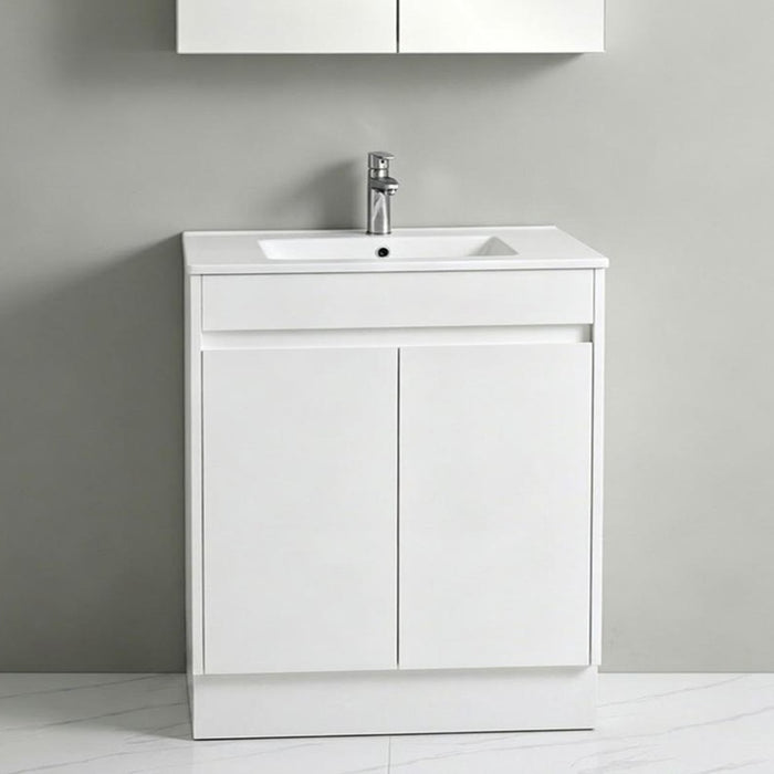 600-750*460*880mm Poseidon Standard With Kickboard PVC Gloss White Freestanding Vanity