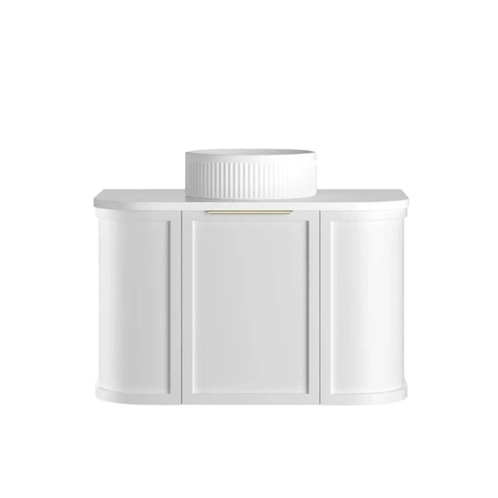 600-1800*452*450mm OTTI Hampshire Stain White High Moisture Resistant Plywood Curve Wall Hung Vanity