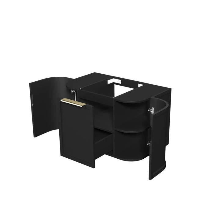 600-1800*452*450mm OTTI Hampshire Stain Black High Moisture Resistant Plywood Curve Wall Hung Vanity