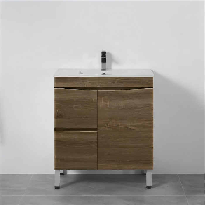 750-1500*450*820mm ABS Forest Timber DV Series Dark Oak MDF Curved Edges Wall Hung/Freestanding Vanity