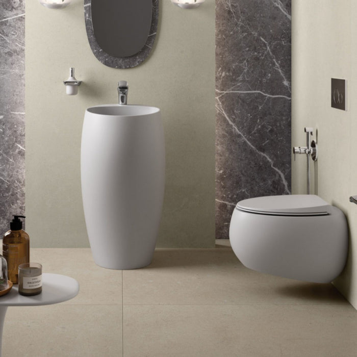 560*400*350mm Fienza RAK Cloud White/Black Rimless Wall Hung Toilet
